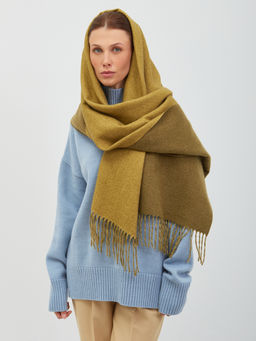 В составе шерсть и кашемир! теплый двусторонний палантин - Tantino фото 6