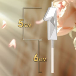 Цена за 3 шт. Свеча в торт на шпажке «Алмаз», цифра 1, серебряная, 5×2.6 см