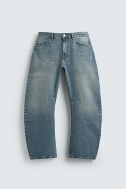 JEANS RELAXED BARREL FIT / Azul / Verde