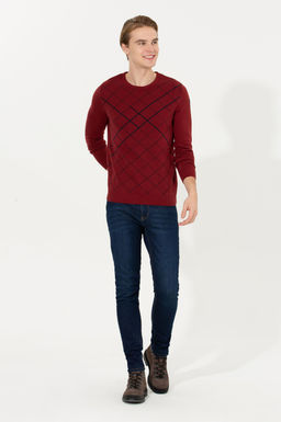Мужской вязаный свитер вишневого цвета - U.s. polo assn фото 18