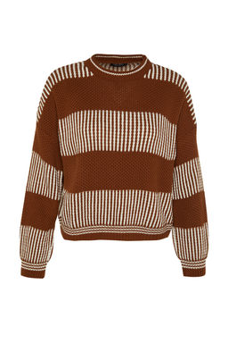 Ac?k Yesil Genis Kal?p Cizgili Triko Kazak TWOAW23KZ00012 - Trendyolmilla фото 22