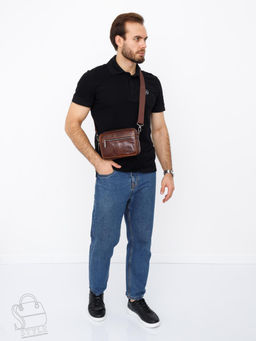 Сумка мужская кожаная 8615S brown Fuxhiniao