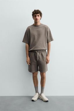 BERMUDA JOGGER B?SICA LAVADA / Gris - Zara фото 10