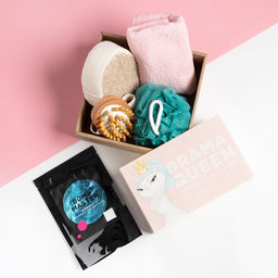 Подарочный набор Этель Drama queen, полотенце 30?60 см, мочалка, массажёр