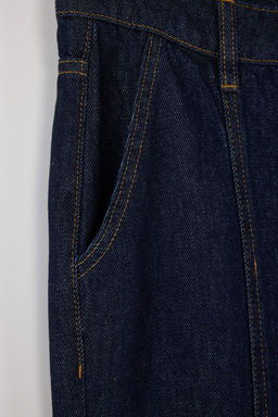Ozel Koleksiyon Koyu Mavi Dikis Detayl? Yuksek Bel Wide Leg Jeans TWOAW26JE00002 - Trendyolmilla фото 9