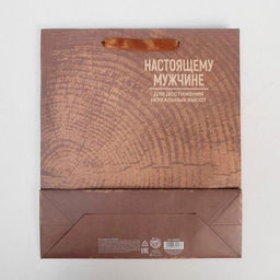 Цена за 2 шт. Пакет подарочный крафтовый, упаковка, Нереальных высот, M 25.5?30?9 см