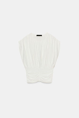 TOP DRAPEADO PUNTO / Blanco - Zara фото 3