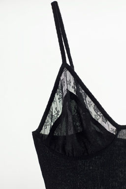 STRAPPY KNIT TOP WITH LACE - Zara фото 7