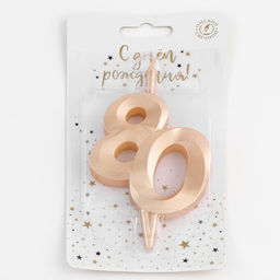 Свеча в торт «Юбилейная», цифра 80, 10 см, шампань