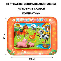 Акваковрик развивающий «Дружная ферма», 60×50 см