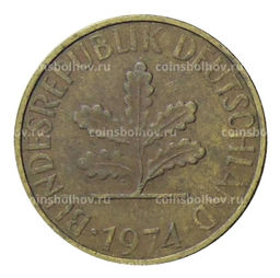 Монета 10 пфеннигов 1974 года G Германия
