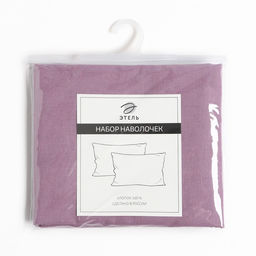 Комплект наволочек Этель 50х70 см - 2 шт, цв. сиреневый, 100% хлопок, поплин  фото 3