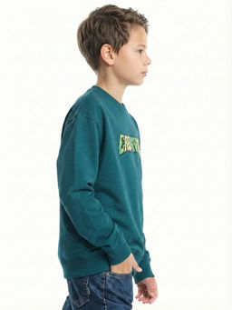 Свитшот с принтом 22-6040 зеленый - Mini maxi фото 3