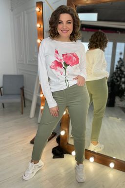 Свитшот Rumoda 2061/1 белый/коралл  фото 6