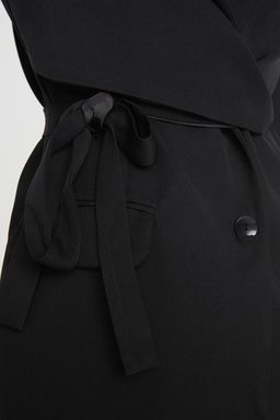 Siyah Kusakl? Regular Astarl? Kruvaze Kapama Dokuma Blazer Ceket TWOAW21CE0320