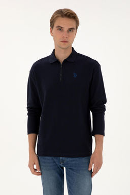 Erkek Lacivert Sweatshirt Sepette S_rpriz _ndirim