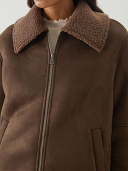 K?rk Yaka Oversize Kad?n S?et G?r?n?ml? Mont