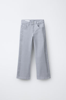 JEANS BOOTCUT TACHAS / Gris azul