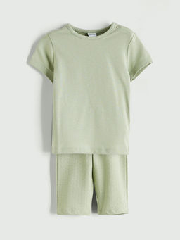 Bisiklet Yaka Basic K?z Bebek Ti??rt ve ?ort 2li Tak?m