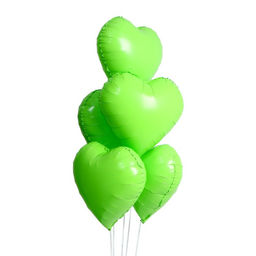 Цена за 5 шт. Воздушный шар полимерный 18" «Сердце неон»