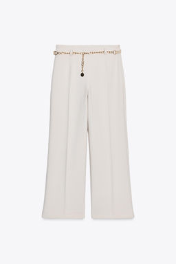 CROPPED TROUSERS WITH CHAIN BELT - Zara фото 6
