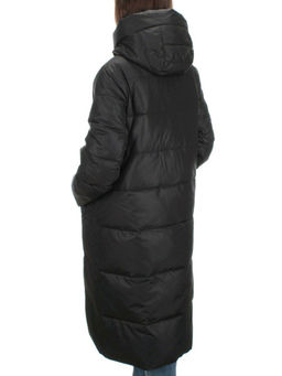 H-2209 BLACK Пальто зимнее женское (200 гр .холлофайбер) - Фабричный китай фото 4