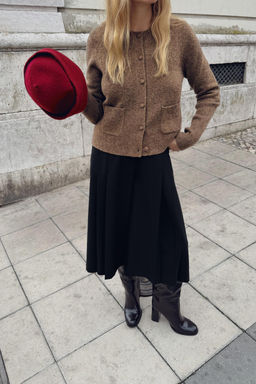 COVERED BUTTON KNIT CARDIGAN - Zara фото 7