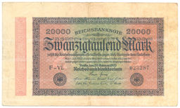 Банкнота 20000 марок 1923 года Германия