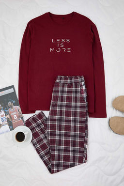 Lacivert Regular Ekose / Kareli Orme Pijama Tak?m? TMNAW26PT00055 - Trendyolmilla фото 12