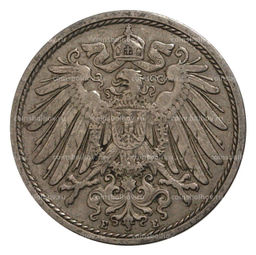 Монета 10 пфеннигов 1908 года Е Германия