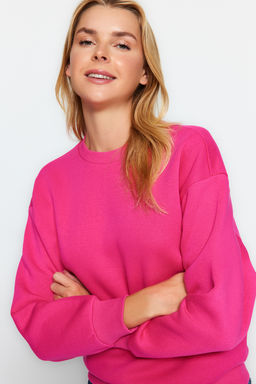 Fusya Kal?n Ici Polarl? Regular/Normal Kal?p Bisiklet Yaka Basic Orme Sweatshirt TWOAW24SW00101