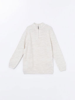 Dik Yaka Basic Uzun Kollu Erkek ?ocuk Triko Kazak