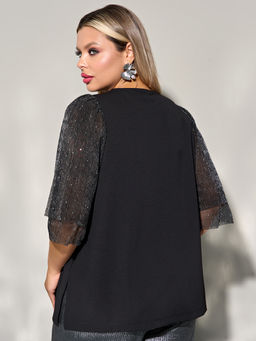 Блузка 0208-2 черный каменный
