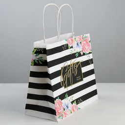 Цена за 2 шт. Пакет подарочный крафтовый, упаковка, Gifts, 25?22?12 см