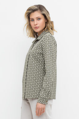 ЕВТ 3245/оливковый серый,ромбики рубашка жен