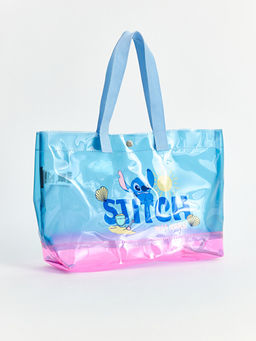 Stitch Bask?l? K?z ?ocuk Plaj ?antas?