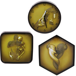 Часы настенные + пано 2шт "HOME STYLE" Любовь, черный корпус