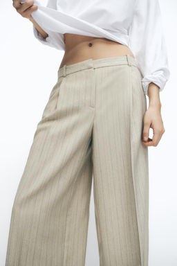 HERRINGBONE STRIPE TROUSERS - Zara фото 7