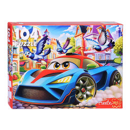 Пазлы 104 "Крутая синяя машинка"