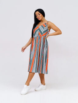 Сарафан женский, цвет зеленый оранжевый белый