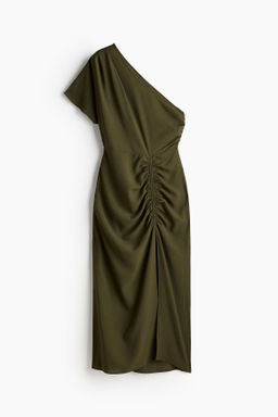 Vestido drapeado de un hombro - H&m фото 7