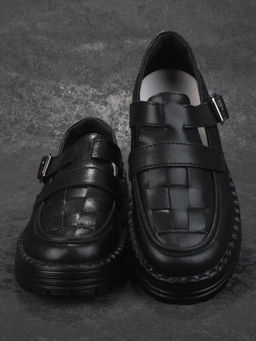 03-PDA165-3 BLACK Полуботинки женские (натуральная кожа)