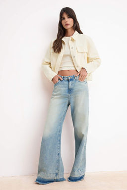 Bej Cep Detayl? Regular Denim Ceket TWOAW26CE00038