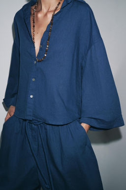 LINEN BLEND SHIRT ZW COLLECTION - Zara фото 2