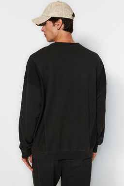 TRENDYOL MAN Antrasit %100 Pamuk Premium Oversize/Genis Kesim Eskitme/Soluk Efektli Sweatshirt TMNAW24SW00023 - Trendyolmilla фото 6