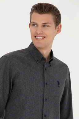 Мужская темно-синяя рубашка с длинным рукавом - U.s. polo assn фото 9