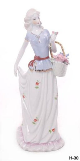 Статуэтка Дама с корзинкой 30 см / XH-0818 /уп 24/