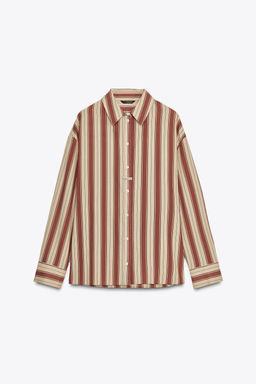 STRIPED SHIRT WITH BACK TAB - Zara фото 6