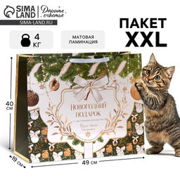 Пакет ламинированный горизонтальный Новогодний подарок, XL 49 40 19 см - Дарите счастье фото 8