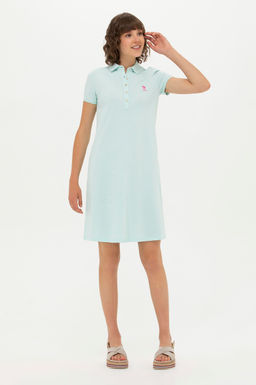 U. S. Polo Assn Женское трикотажное платье зеленого цвета
